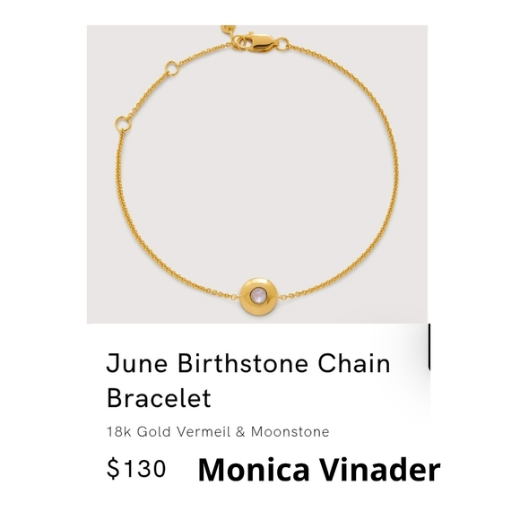 MONICA VINADER Jewelry - Monica Vinader Gold June Birthstone Chain Bracelet, without box. # 87